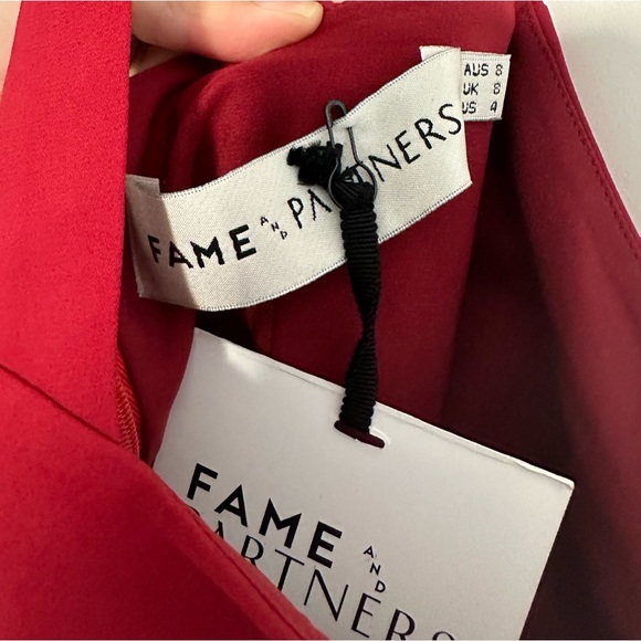 NWT Fame and Partners Deep Red Halter Neck Floor Length Gown Dress - Picture 2 of 3